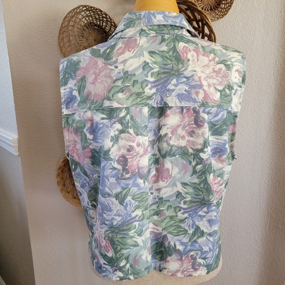 Circle N Western Wear by GPC Floral Vest SZ L - Picture 4 of 5